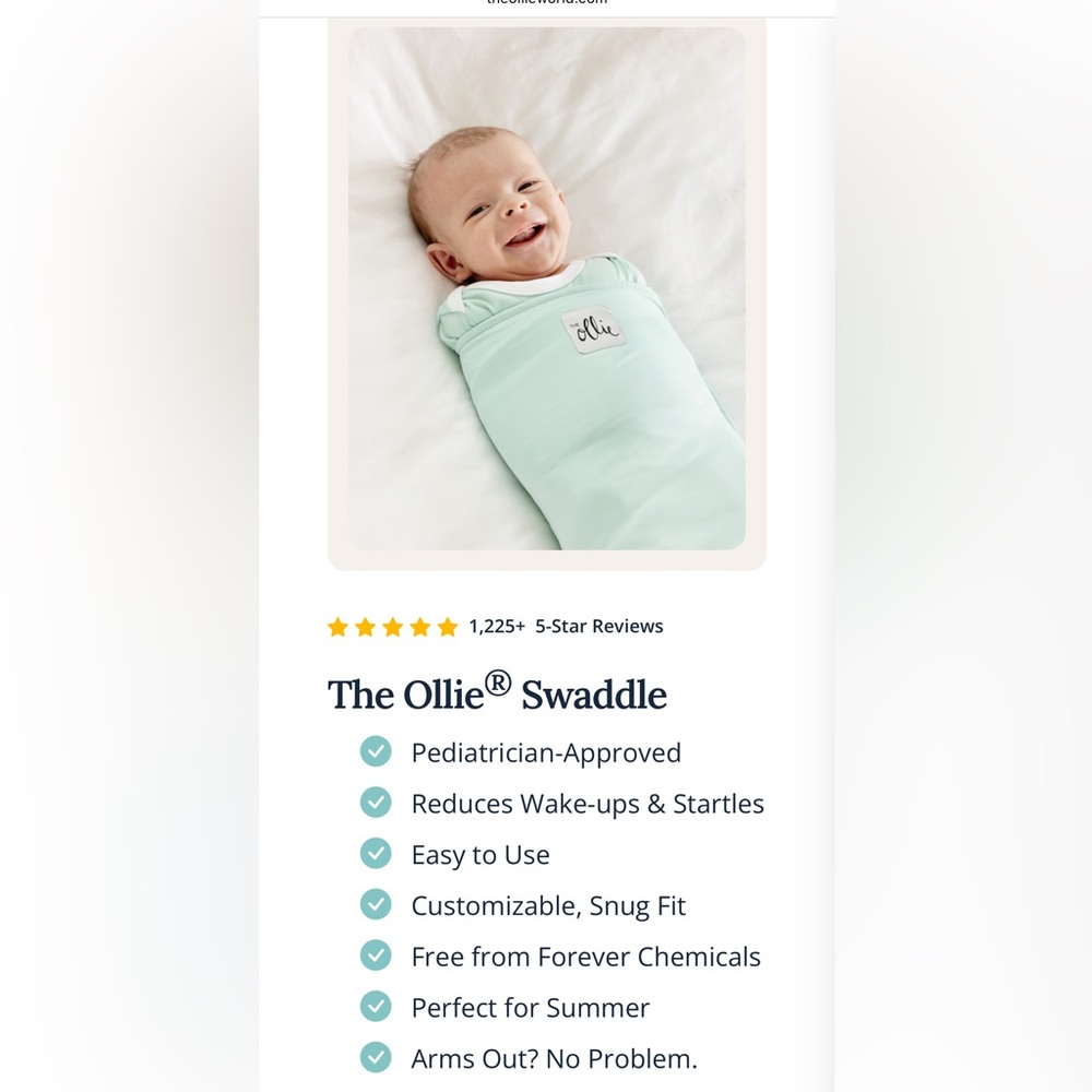 Ollie sleep swaddle in sky blue